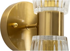 Sklenené nástenné svietidlo v zlatej farbe Prague – Mauro Ferretti