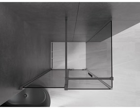 Mexen Velar, sprchový kút s posuvnými dverami 90 x 100 cm, 8mm šedé sklo, grafit brúsený, 871-090-100-41-66