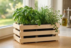 AMADEA Drevený obal na dva kvetináče, 32x17x15cm, drevený kvetináč Český výrobok