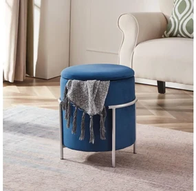 Eglo 424137 - Taburet MASHIKE 46x41 cm modrá/chróm EG424137