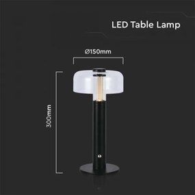 LED stmievateľná dobíjacia stolná lampa LED/1W/5V 3000K 1800 mAh čierna