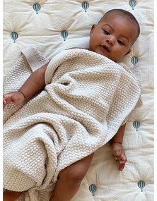 Svetložltá/modrá prešívaná detská deka z Bio bavlny 90x120 cm Balloon – Cam Cam Copenhagen