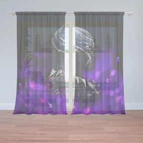 Sablio Záclony BLACK PANTHER Fialová luminiscencia: 2ks 150x250cm