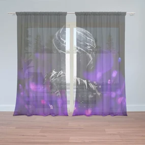 Sablio Záclony BLACK PANTHER Fialová luminiscencia: 2ks 150x250cm