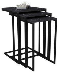 Skladací stôl Black Mermer, 3 ks