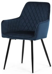 Autronic BONTEC Jedálenská stolička, čierna, zamatová látka, DCH-215 BK4 Farba: Modrá