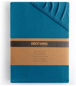 Napínacia plachta jersey v petrolejovej farbe 180x200 cm Amber – Restilo