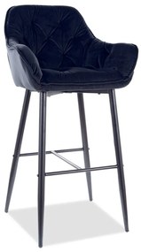 Barová stolička Signal CHERRY H-1 čierny mat/čierna bluvel 19