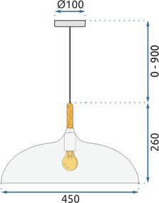 Toolight Toolight, Závesné svietidlo ANZO White APP180-1CP, biela, OSW-00185