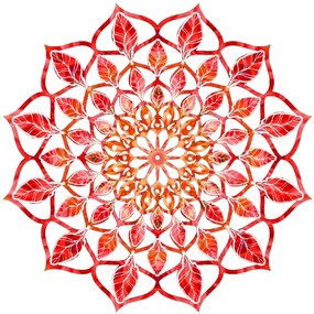 AMADEA Drevená dekorácia mandala červená 20 cm
