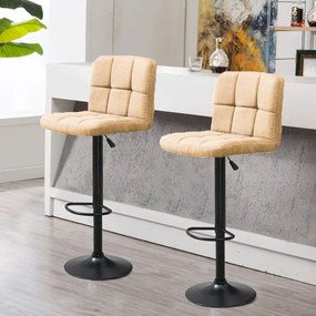 Barové stoličky s látkovým poťahom, 2 ks, rôzne farby - béžová