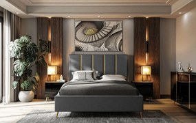 Dizajnová manželská posteľ TIFF 180x200 šedá zamatová látka Farba: Biela, Veľkosť: 160 x 200 cm