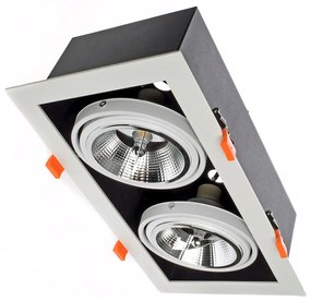 Podhľadové svietidlo Plaza II, 1x biele kovové tienidlo, (možnosť polohovania), b