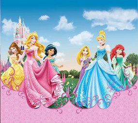 Detský záves DISNEY - Princezné na zámku - 180x160 cm
