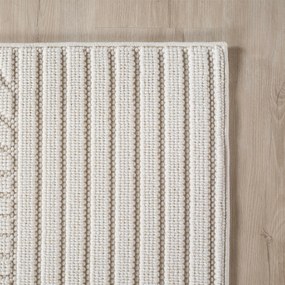 Ayyildiz, Behúň Helix 2201 cream, 80x250, biela, chodba / predsieň