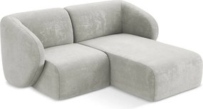 Svetlosivá ženilková rohová pohovka (pravý roh/s leňoškou) Lani – Makamii