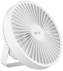 Vayox LED Nabíjací stolný ventilátor s LED osvetlením LED/2W/5V USB 2400 mAh biela BX0057