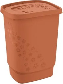 Kôš na bielizeň Flowers 55 l, terakota%