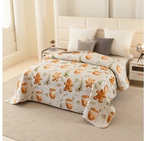 Prehoz na posteľ WINTER GINGERMAN, biely Rozmer: 170 x 210 cm