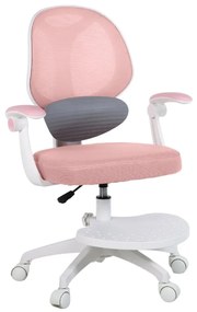 Detská otočná stolička Neoseat JUNI 009 s podnožou — látka, ružová