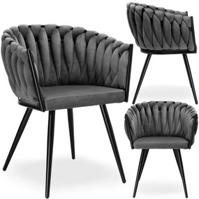 Jedálenská stolička ASTON zamatová, grafitová