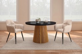 Vintino Jedálenský stôl NEVIO 120–160–200 × 120 cm – čierna / dub