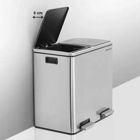 Odpadkový kôš 2 x 24 L strieborný