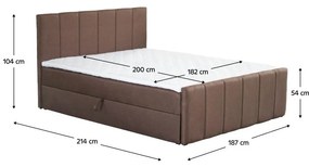 Tempo Kondela Boxspringová posteľ, 180x200, hnedá, STAR