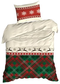 VIANOČNÉ RENFORCÉ OBLIEČKY AUSTIN 160X200 CM, 2 KS 70X80 CM VZOROVANÉ
