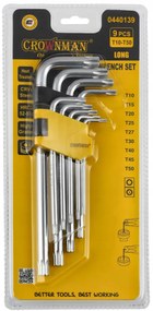 CROWNMAN T10-T50 TORXY imbusové kľúče - sada
