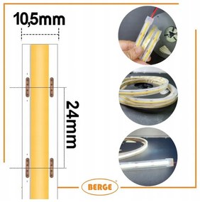 BERGE LED pásik COB Neon 12V - 480D - 9W/m - IP67 - 990lm - 5m - studená farba