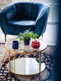 Okrúhly konferenčný stolík Porto 60 cm, zlatý