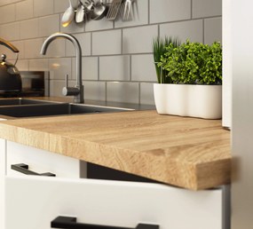 Kuchyňská rohová linka Olivie 3 m H720 prosklená bílá/dub sonoma