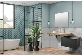 Mereo Ponte, kúpeľňová skrinka 70 cm, Multidecor, Čierna Supermat, MER-CN291CIPM