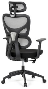 Kancelárska ergonomická stolička GRANT — sieť, látka, čierna / sivá