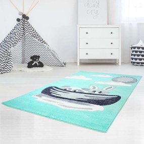 Dekorstudio Detský koberec BEAUTY mentolový s loďou Rozmer koberca: 160x230cm