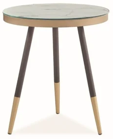 Odkladací stolík Vega II, mramor / hnedá