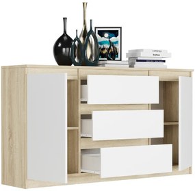 Priestranná komoda R-140-S3 - rôzne farebné prevedenia biela