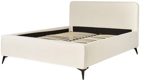 Buklé posteľ 160 x 200 cm krémová VALOGNES Beliani