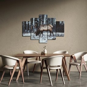 Obraz - jeleň v zime (150x105 cm)