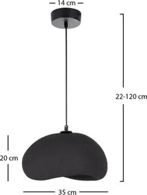 Brilagi - Závesné svietidlo na lanku WABI SABI 1xE27/40W/230V priemer 35 cm čierna