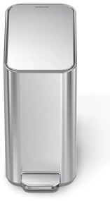 Nášľapný oceľový odpadkový kôš v matne striebornej farbe 5 l – simplehuman