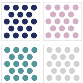 Samolepka do dětského pokoje sada konfety modrá, růžová, šedá 5cm