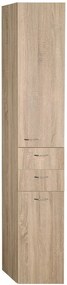 Aqualine Aqualine, ZOJA/KERAMIA FRESH skrinka vysoká s košom 35x184x29cm, ľavá, dub platin, 51232