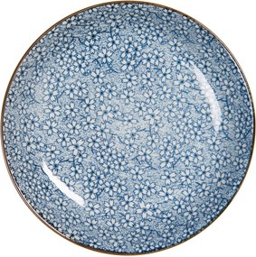 Hlboký tanier modré kvietky BlueFlow - Ø20 * 4 cm