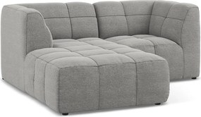 Sivá rohová pohovka z textílie buklé (ľavý roh/s leňoškou) Aloha – Makamii