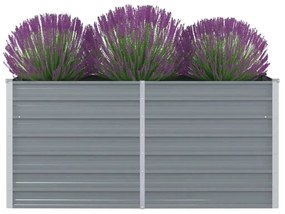 Vyvýšený záhradný kvetináč, 160x80x77 cm, pozinkovaná oceľ, šedá