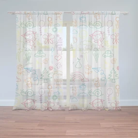 Sablio Záclony Farebná škôlka: 2ks 150x250cm