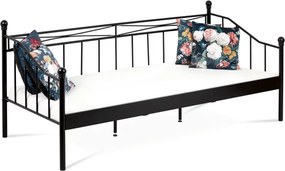 Kovová posteľ 90 cm čierna BED-1905 BK