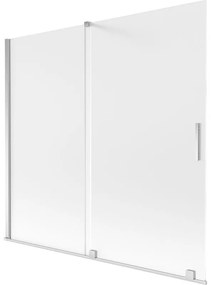 Mexen Velar, 2-krídlová posuvná vaňová zástena 170 x 150 cm, 8mm sklo námraza, chrómová, 896-170-000-31-01
